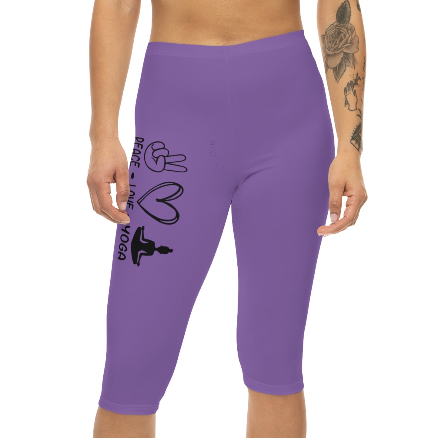 Peace Love Yoga Women’s Capri Leggings (AOP)