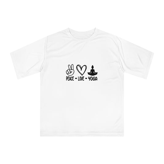 Peace Love Yoga Unisex Zone Performance T-shirt