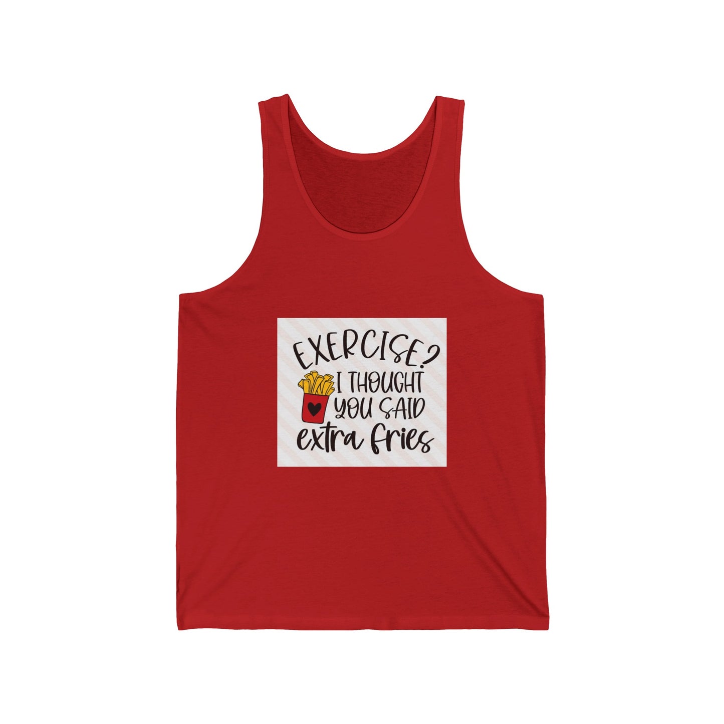 Exercise? Extra Fries! Unisex Jersey Tank