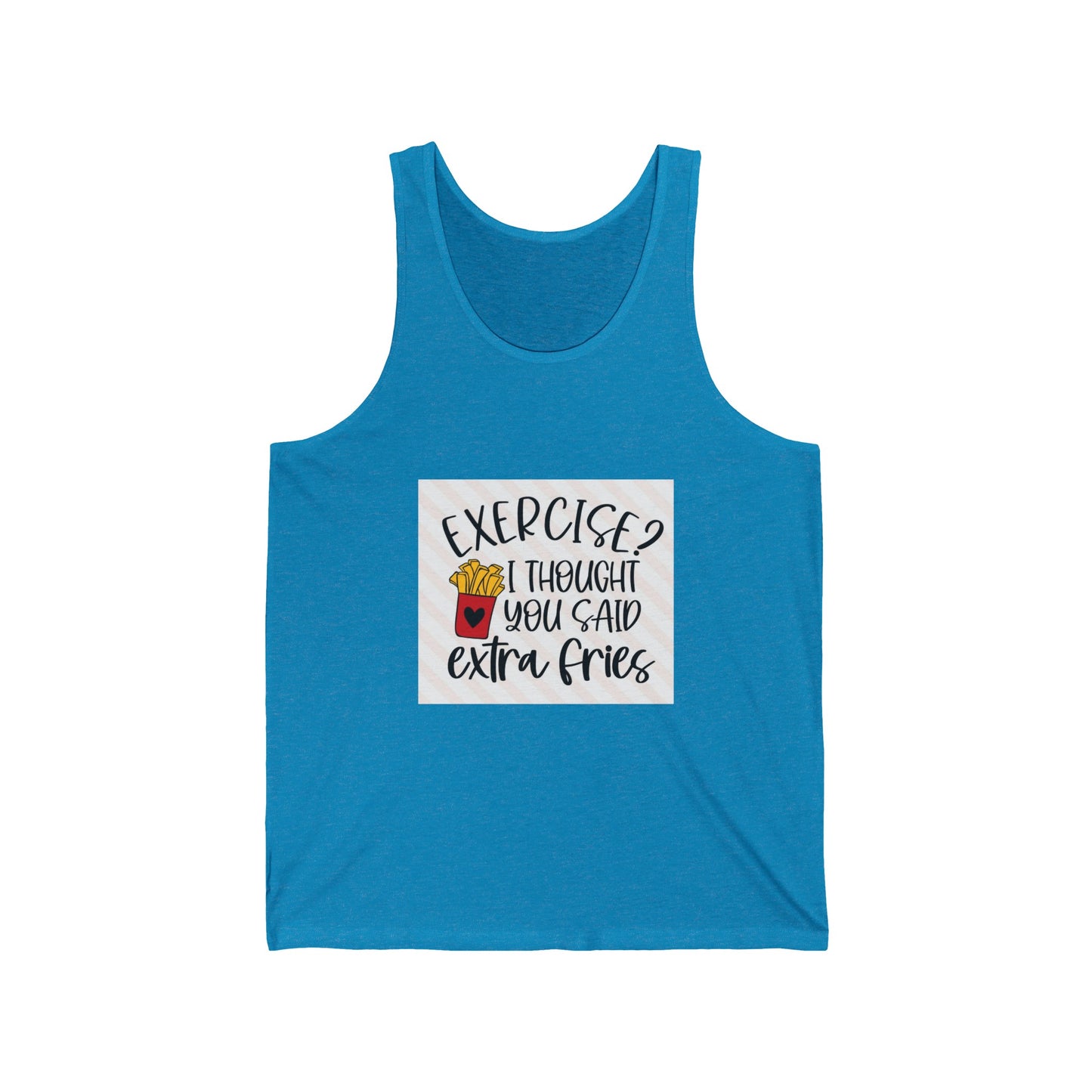 Exercise? Extra Fries! Unisex Jersey Tank