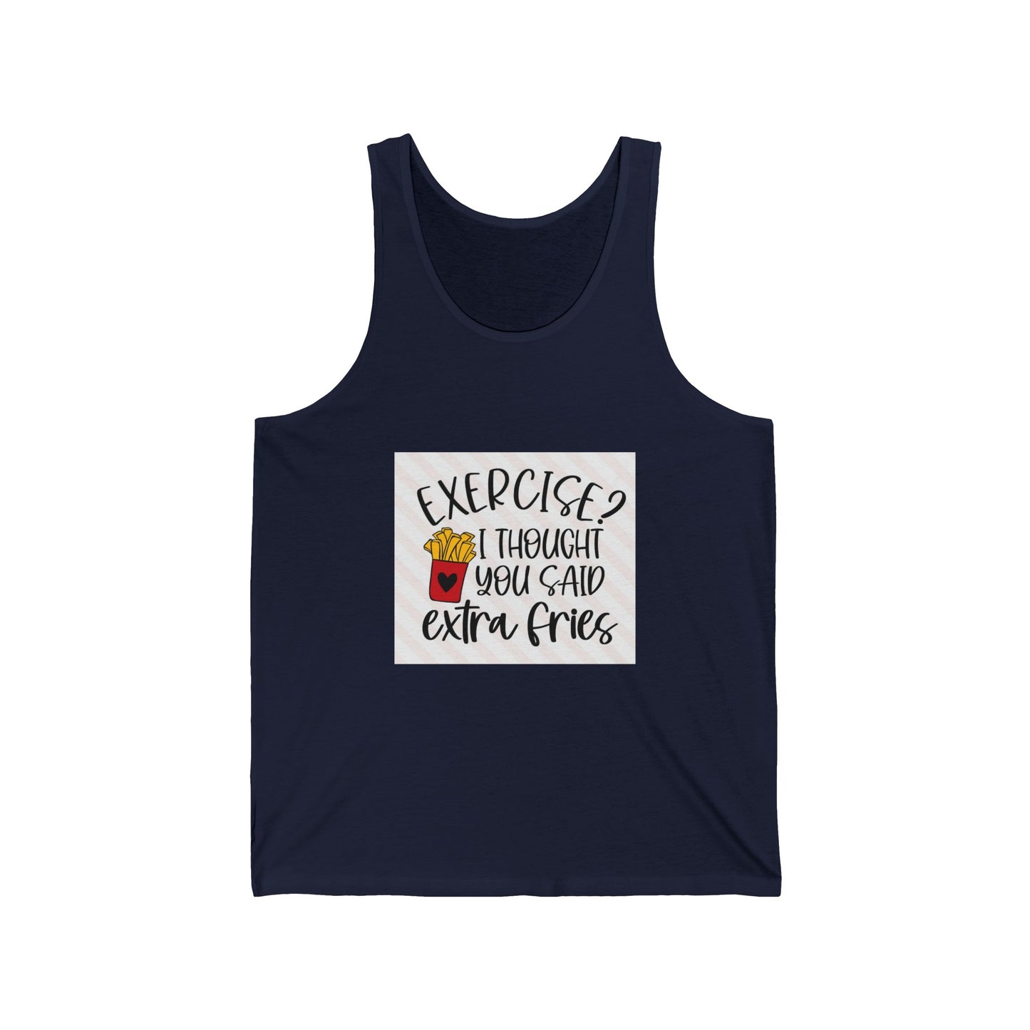 Exercise? Extra Fries! Unisex Jersey Tank