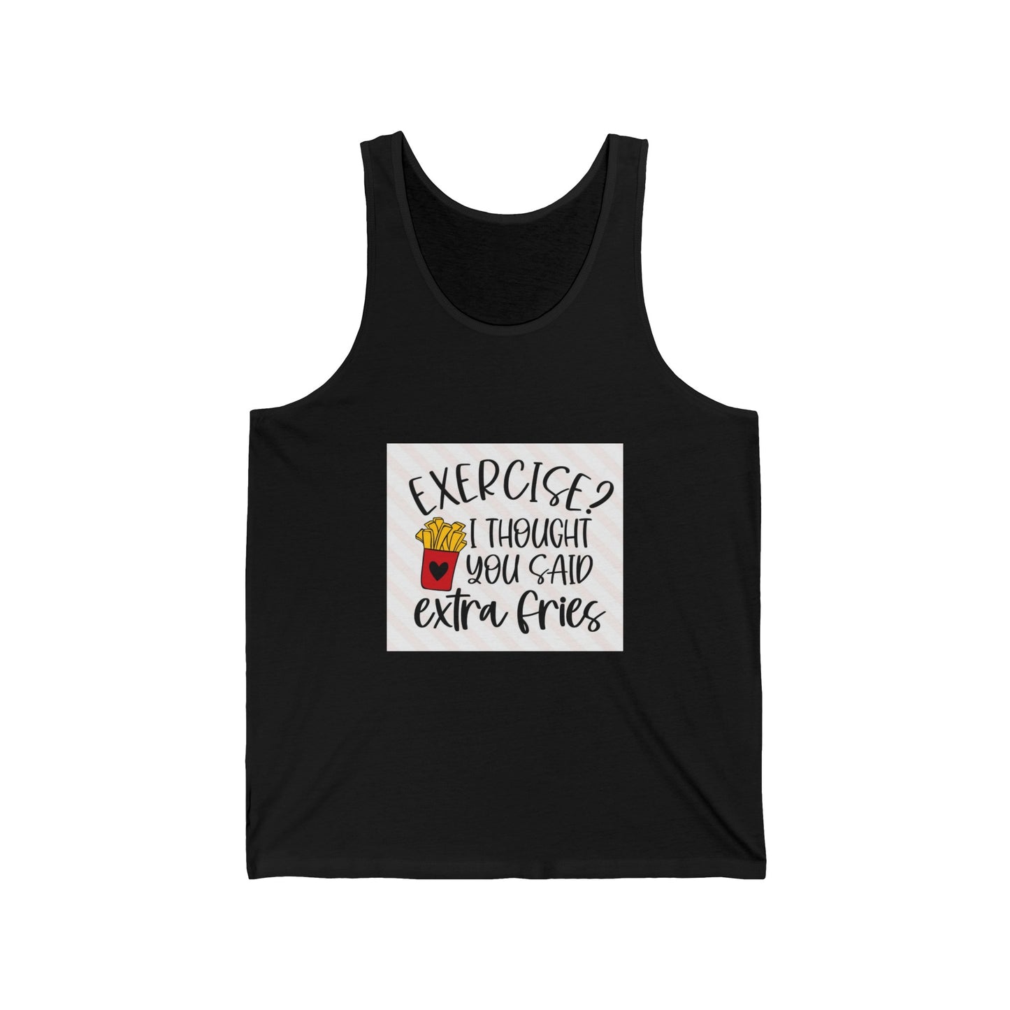 Exercise? Extra Fries! Unisex Jersey Tank